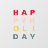 Moderne, farbenfrohe Feiertage Fensteraufkleber (Blatt)