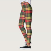 Moderne farbenfrohe festliche Karomuster Leggings (Links)