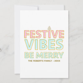 Moderne farbenfrohe festliche Lebensformen lassen Feiertagskarte