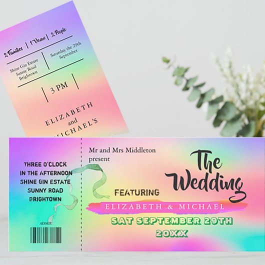 Moderne farbenfrohe Festspiele Rainbow Wedding