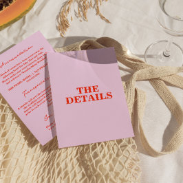 Moderne farbenfrohe Fett Retro Funky Wedding Detai Begleitkarte