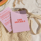 Moderne farbenfrohe Fett Retro Funky Wedding Detai Begleitkarte