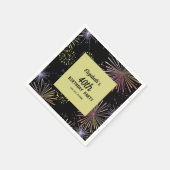 Moderne farbenfrohe Feuerwerke Goldenes Schwarzes Serviette (Ecke)
