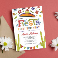 Moderne farbenfrohe Fiesta Mexican First Birthday