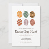 Moderne farbenfrohe Fiesta Ostereier Jagd Einladung (Vorderseite)