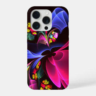 Moderne farbenfrohe florale abstrakte Kunst Muster iPhone 15 Pro Hülle