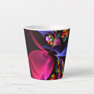 Moderne farbenfrohe florale abstrakte Kunst Muster Milchtasse