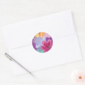 Moderne farbenfrohe florale Hochzeit Runder Aufkleber (Umschlag)