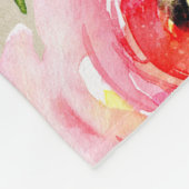 Moderne, farbenfrohe, florale Wasserkraft Fleecedecke (Ecke)