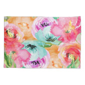 Moderne, farbenfrohe, florale Wasserkraft Kissenbezug (Rückseite)