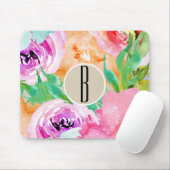 Moderne, farbenfrohe, florale Wasserkraft Mousepad (Mit Mouse)