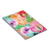 Moderne, farbenfrohe, florale Wasserkraft Notizblock (Rechte Seite)