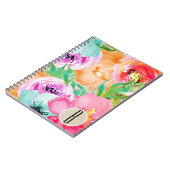 Moderne, farbenfrohe, florale Wasserkraft Notizblock (Linke Seite)