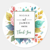 Moderne farbenfrohe Fowers Runder Aufkleber (Vorderseite)