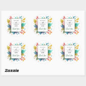 Moderne farbenfrohe Fowers Runder Aufkleber (Blatt)