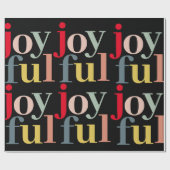 Moderne farbenfrohe FREUDIGE Weihnachten Geschenkpapier (Flach)