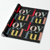 Moderne farbenfrohe FREUDIGE Weihnachten Geschenkpapier (Ungerollt)