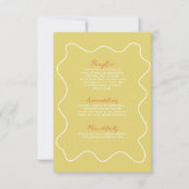 Moderne farbenfrohe Fun Retro Hochzeitskarte RSVP Karte (Vorderseite)