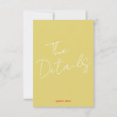 Moderne farbenfrohe Fun Retro Hochzeitskarte RSVP Karte (Rückseite)