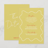 Moderne farbenfrohe Fun Retro Hochzeitskarte RSVP Karte (Vorne/Hinten)