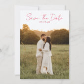 Moderne farbenfrohe Fun Retro Whimsical Foto Hochz Save The Date (Vorderseite)