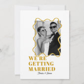 Moderne, farbenfrohe, funky-gelbe Hochzeit Einladung (Rückseite)