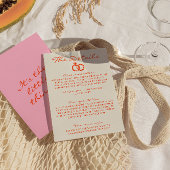 Moderne, farbenfrohe Funky Retro Fun Wedding Detai Begleitkarte