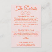 Moderne, farbenfrohe Funky Retro Hochzeitsdetails Begleitkarte (Vorderseite)