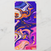 Moderne farbenfrohe Galaxie Abstrakte Hochzeit Menükarte (Rückseite)