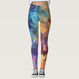 Moderne farbenfrohe Galaxie Celestial Leggings