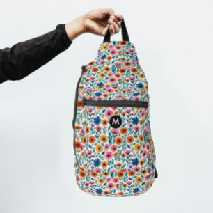 Moderne farbenfrohe Gartengestaltung Floralmuster Crossbody Bag