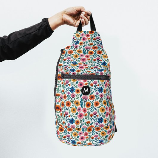 Moderne farbenfrohe Gartengestaltung Floralmuster Crossbody Bag