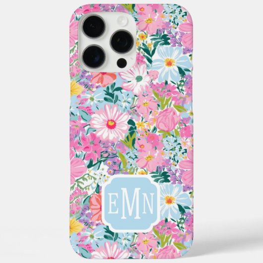 Moderne farbenfrohe Gartenmonogramm  Case-Mate iPhone Hülle (Rückseite)