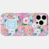 Moderne farbenfrohe Gartenmonogramm  Case-Mate iPhone Hülle (Rückseite (Horizontal))