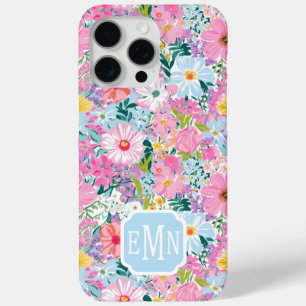 Moderne farbenfrohe Gartenmonogramm Case-Mate iPhone Hülle