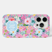 Moderne farbenfrohe Gartenmonogramm Case-Mate iPhone Hülle (Rückseite (Horizontal))