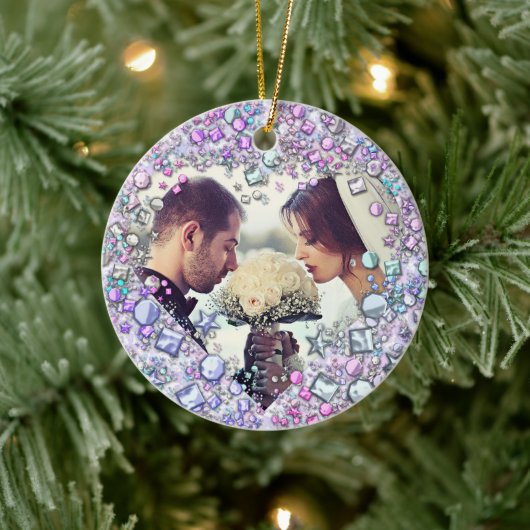 Moderne farbenfrohe Gemeine Herz geformt Keramik Ornament (Baum)