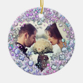 Moderne farbenfrohe Gemeine Herz geformt Keramik Ornament (Vorne)