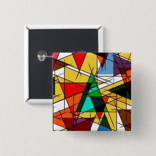 Moderne farbenfrohe geometrische Dreiecke Button