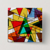 Moderne farbenfrohe geometrische Dreiecke  Button (Vorderseite)