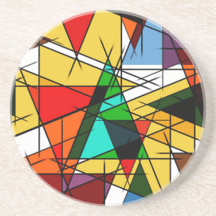 Moderne farbenfrohe geometrische Dreiecke Getränkeuntersetzer