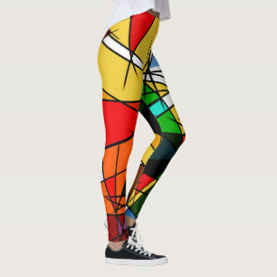 Moderne farbenfrohe geometrische Dreiecke Leggings