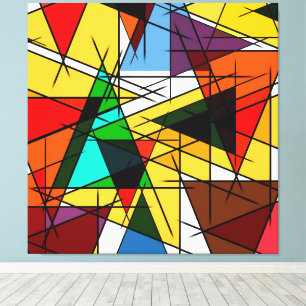 Moderne farbenfrohe geometrische Dreiecke Leinwanddruck
