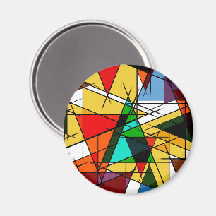 Moderne farbenfrohe geometrische Dreiecke  Magnet