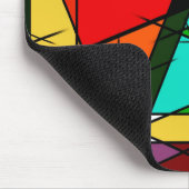 Moderne farbenfrohe geometrische Dreiecke Mousepad (Ecke)