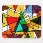 Moderne farbenfrohe geometrische Dreiecke Mousepad (Vorne)