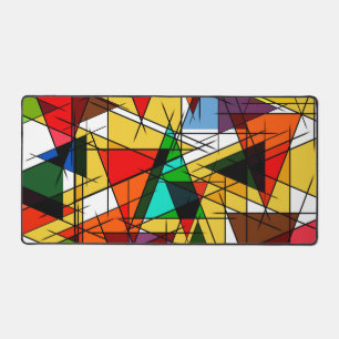 Moderne farbenfrohe geometrische Dreiecke Schreibtischunterlage