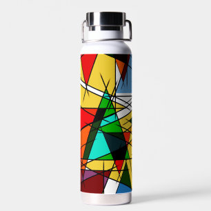 Moderne farbenfrohe geometrische Dreiecke  Trinkflasche