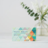 Moderne, farbenfrohe geometrische Dreiecksarchitek Visitenkarte (Stehend Vorderseite)