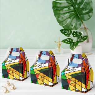 Moderne farbenfrohe geometrische Dreiecksform Geschenkschachtel